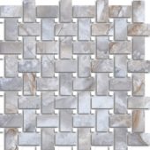 Treasure Blue Dream Onyx Polished Basketweave Mosaic | Gramercy Kitchen and Bath
