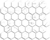Treasure Ice White Marble 2x2 Polished Hexagon Mosaic | Gramercy Kitchen and Bath