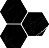 Treasure Midnight Nero 6" Carved Hexagon | Gramercy Kitchen and Bath