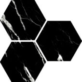 Treasure Midnight Nero 6" Carved Hexagon | Gramercy Kitchen and Bath