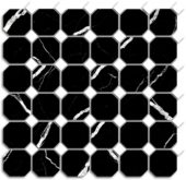 Treasure Midnight Nero Polished Octagon/Dot Mosaic | Gramercy Kitchen and Bath