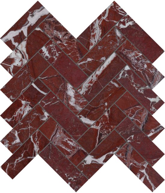 Tuscano Rosso 1.25x4 Herringbone Mosaic | Gramercy Kitchen and Bath
