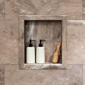 Venetian Marble Shower Niche 14.5x12 Inside | Gramercy Kitchen and Bath