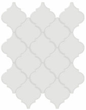 Vintage Grey Glossy Arabesque Mosaic | Gramercy Kitchen and Bath