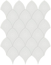 Vintage Grey Glossy Scallop Mosaic | Gramercy Kitchen and Bath