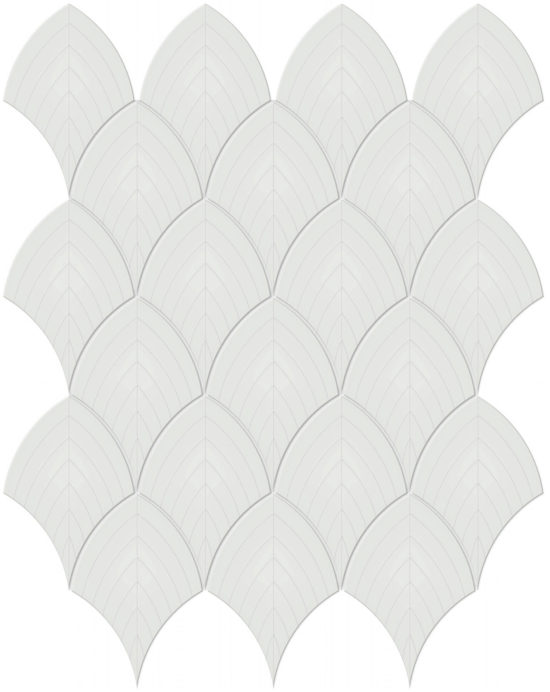 Vintage Grey Glossy Scallop Mosaic | Gramercy Kitchen and Bath