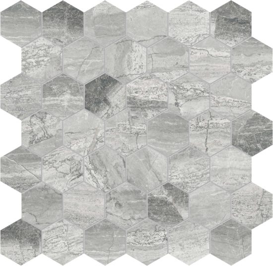Volcana Notte 2 Hexagon Mosaic | Gramercy Kitchen and Bath