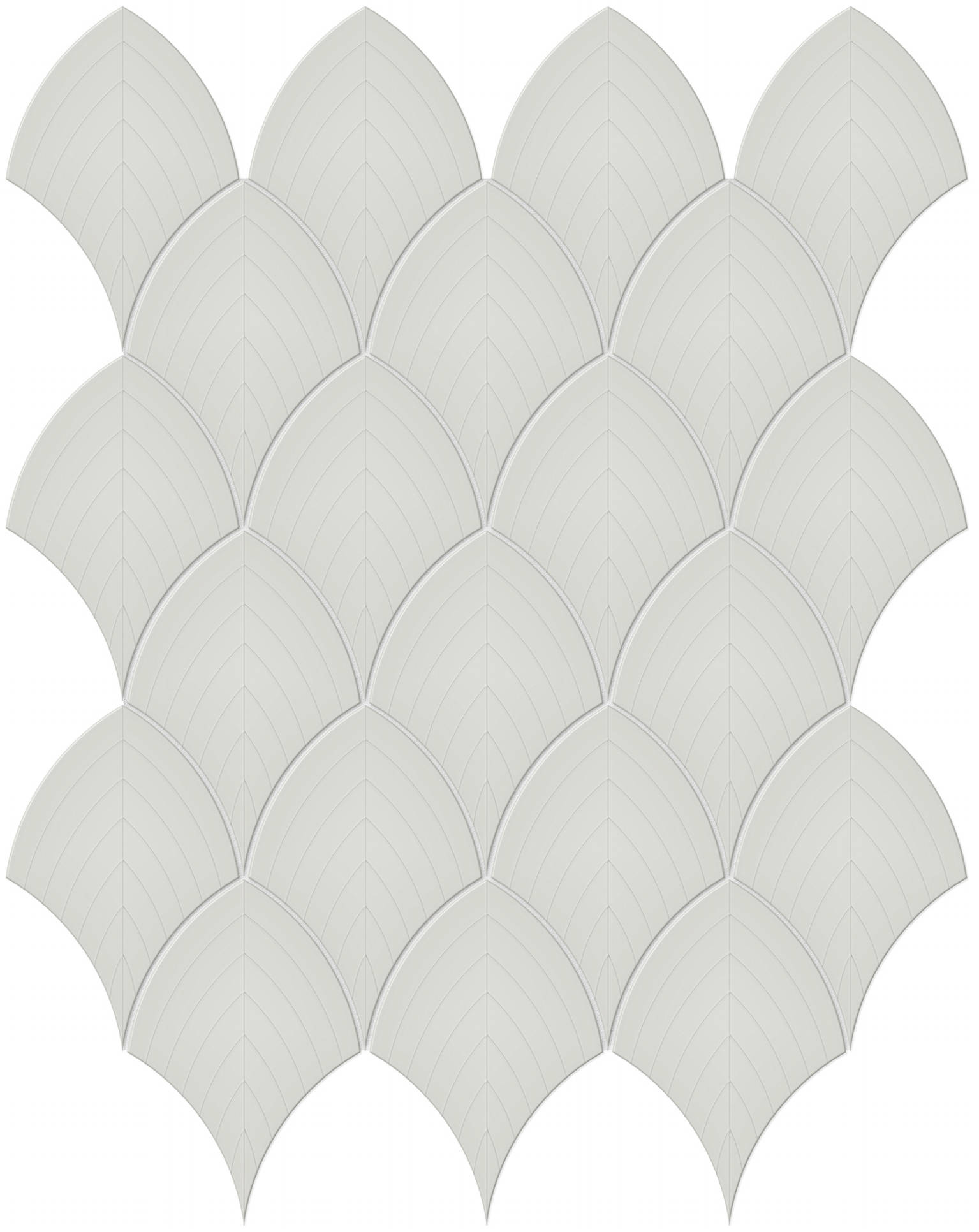 Warm Grey Glossy Scallop Mosaic