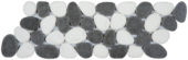 White & Black Reconstituted Pebble Interlocking Mosaic | Gramercy Kitchen and Bath