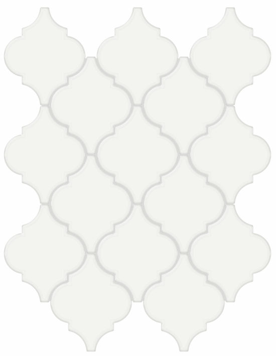 White Glossy Arabesque Mosaic | Gramercy Kitchen and Bath