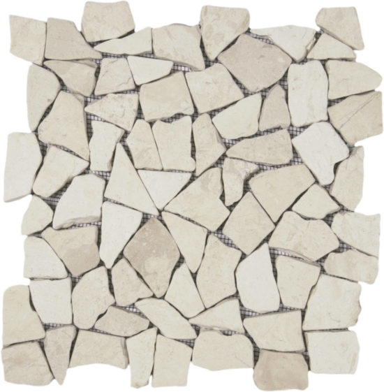 White Mini Opus Interlocking Mosaic Sheet | Gramercy Kitchen and Bath