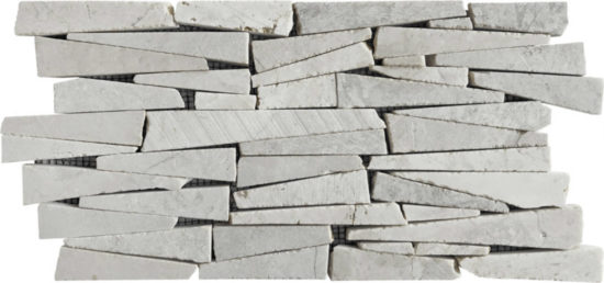 White Mix Marble Interlocking Mosaic | Gramercy Kitchen and Bath