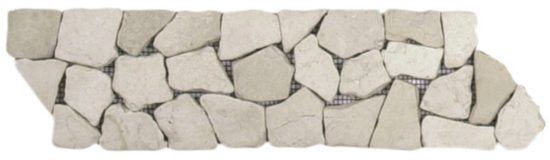 White Opus Mosaic Interlocking Border | Gramercy Kitchen and Bath
