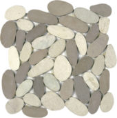 White/Beige Xl Sliced Matte Pebble Interlocking | Gramercy Kitchen and Bath