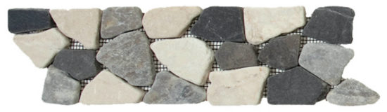White/Grey/Black Opus Mosaic Interlocking Border | Gramercy Kitchen and Bath