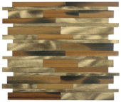 Wood / Gold Aluminum Baguette Interlocking Mosaic | Gramercy Kitchen and Bath