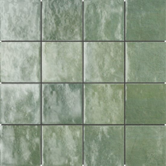 Zellige Glazed Ceramic Soft Green Mix 3"x3"
