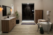 Black Ice Gloss Shower Wall Kit 30x60x94 | Gramercy Kitchen and Bath