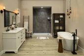 Cracked Slate Gloss Shower Wall Kit 30x60x94 | Gramercy Kitchen and Bath