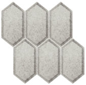 Obsidian Silver Beveled Hexagon Mosaic | Gramercy Kitchen and Bath