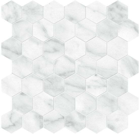 Plata Carrara Abisso 2 Hexagon Matte | Gramercy Kitchen and Bath