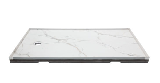 Shower Pan 36x60 Bianco Marble | Gramercy Kitchen and Bath