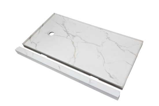 Shower Pan 36x60 Bianco Marble | Gramercy Kitchen and Bath