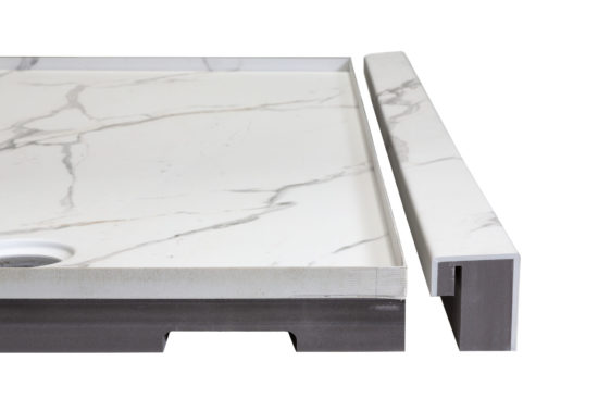 Shower Pan 36x60 Bianco Marble | Gramercy Kitchen and Bath